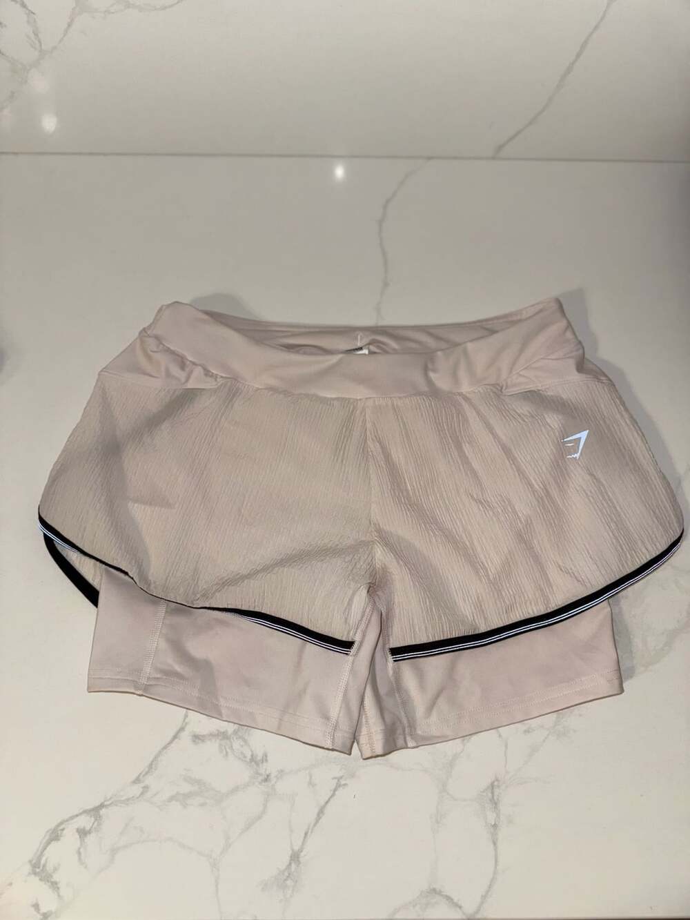 Gymshark Speed 2-In-1 Running Shorts Women's Coconut White Size Small